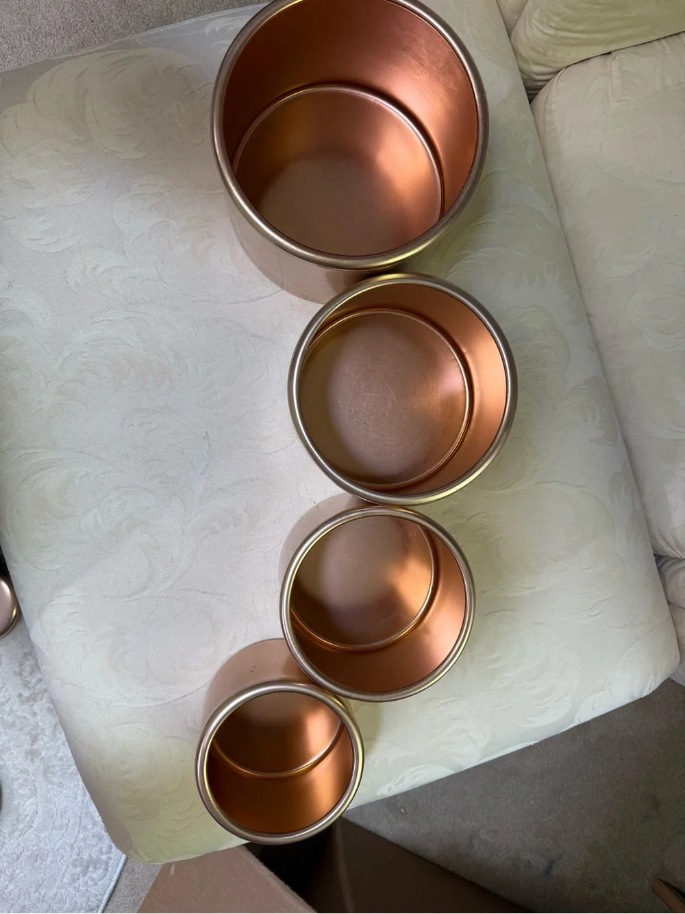 MCM Mirro Copper Tone Canister Set 4 Piece Aluminum Kitchen Storage w Wood Knobs